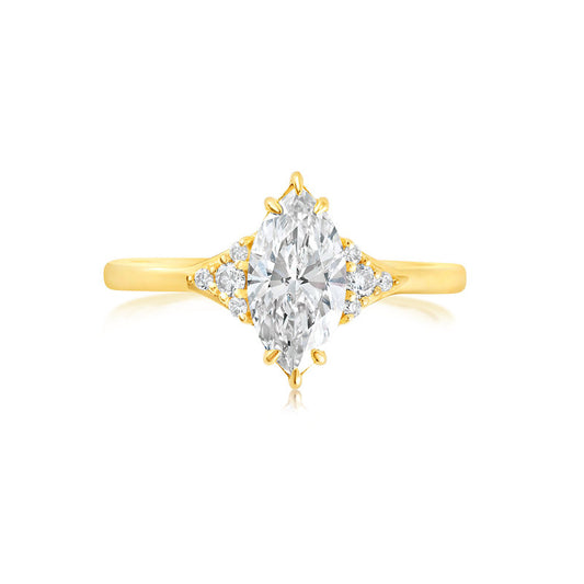 Marquise-shape Lab grown Diamond 18K ring setting