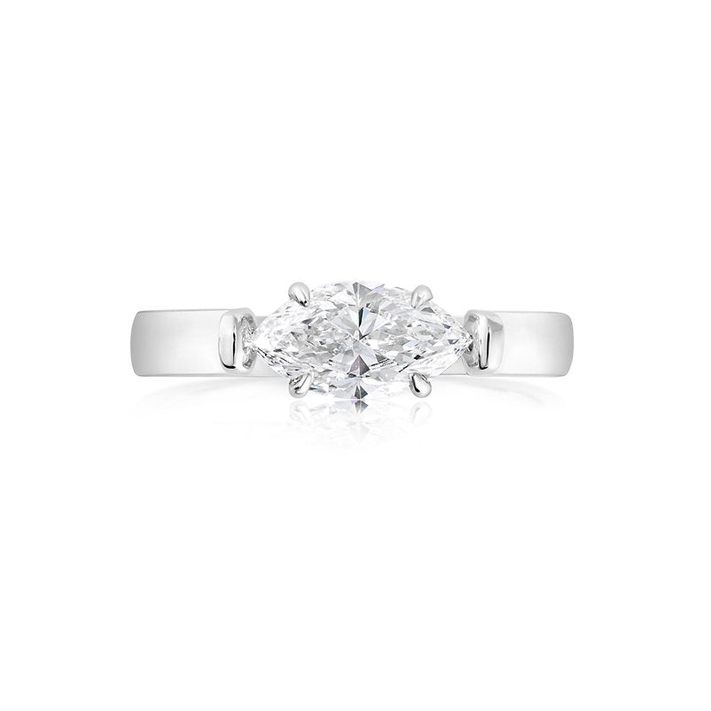 Marquise-shape Lab grown Diamond 18K ring setting