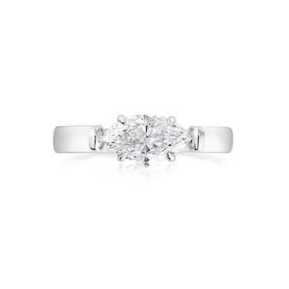 Marquise-shape Lab grown Diamond 18K ring setting