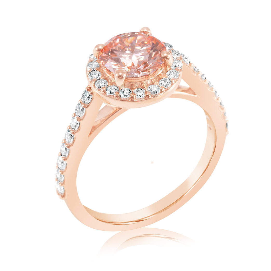 Fancy Pink Lab-grown Diamond Ring 2.02 ctw