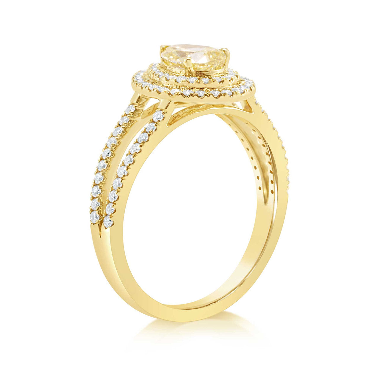 Fancy Yellow Lab grown Diamond Ring 0.94ctw