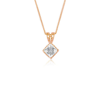 Princess-cut 18K  diamond pendant