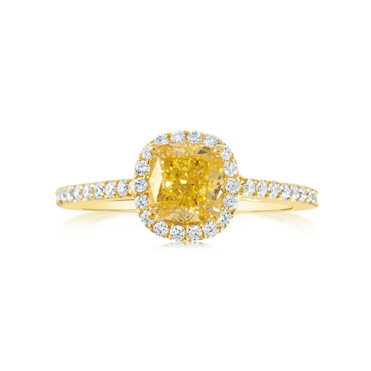 Fancy Yellow Lab grown Diamond Ring 1.71ctw