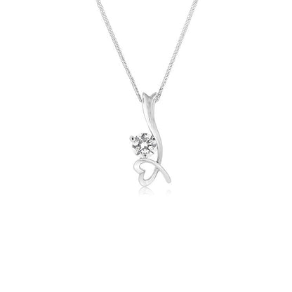 Heart-shaped through-flower sling tip 18K  diamond Pendant