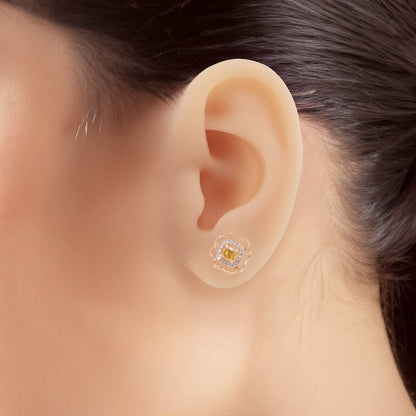 Fancy Yellow Lab-grown Diamond Earrings 0.62 ctw