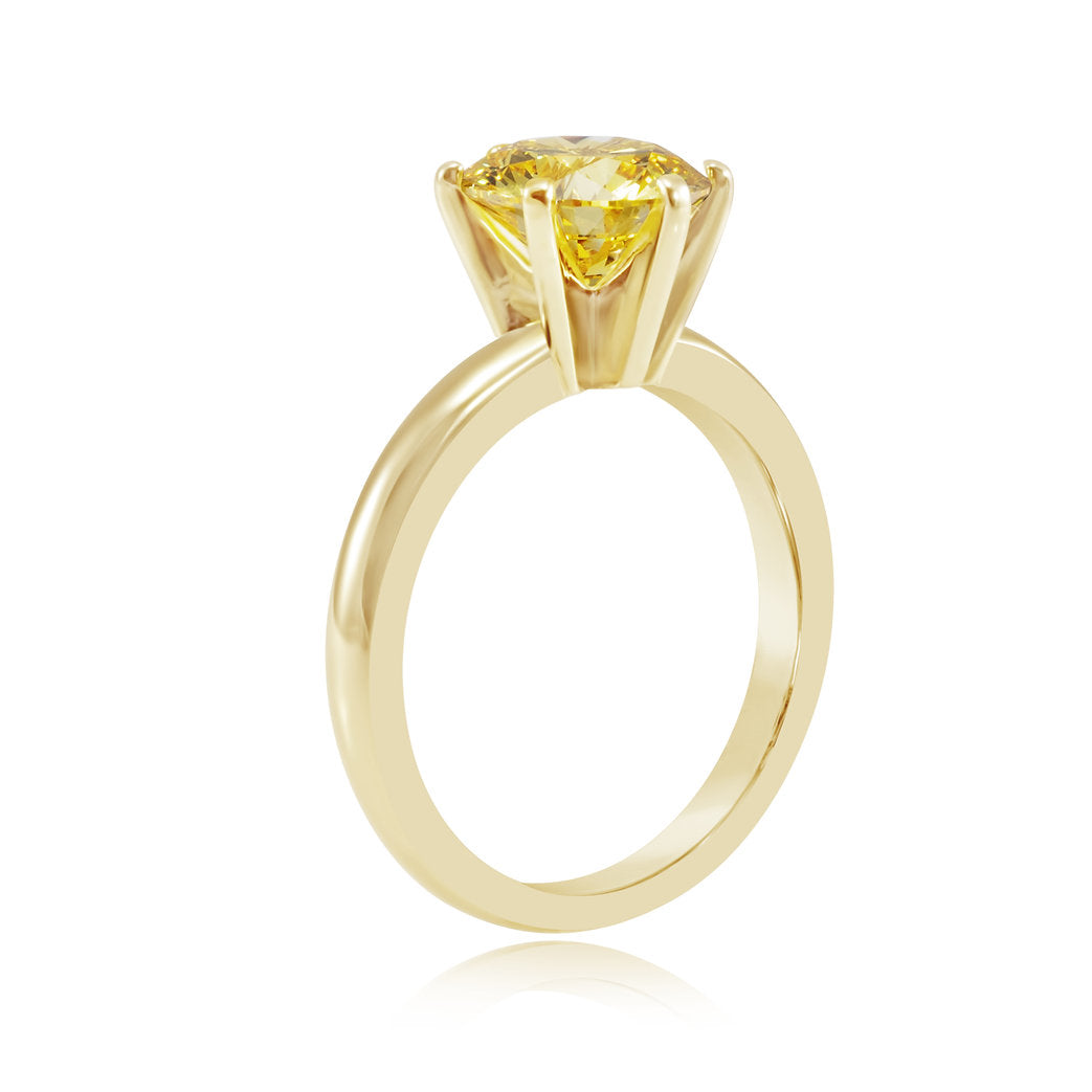 Fancy Yellow Lab grown Diamond Ring 2.23ct