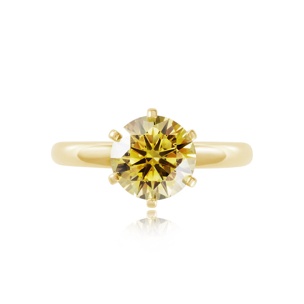 Fancy Yellow Lab grown Diamond Ring 2.23ct