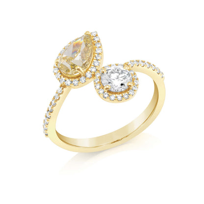 Fancy Yellow Lab grown Diamond Ring 1.71ctw