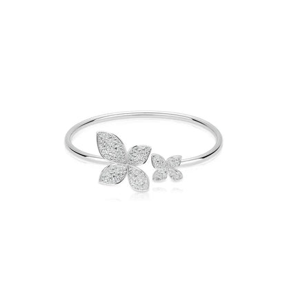 925 Silver Zircon White Full Diamond Flower Necklace Earrings Rings Bracelets Luxury Wedding Party Jewelry Set - Lotus Diamond