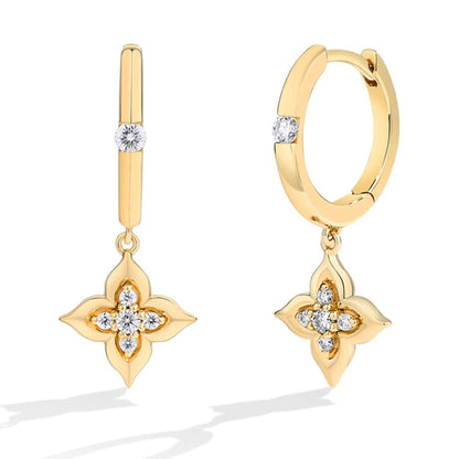 925 Sterling Silver Moissanite Drop Earrings for Women Clover Lab Diamond Earring Dangle Luxury Wedding Fine Jewelry - Lotus Diamond