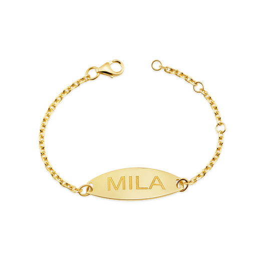 Kids Signature Elongated Oval ID Engravable Bracelet