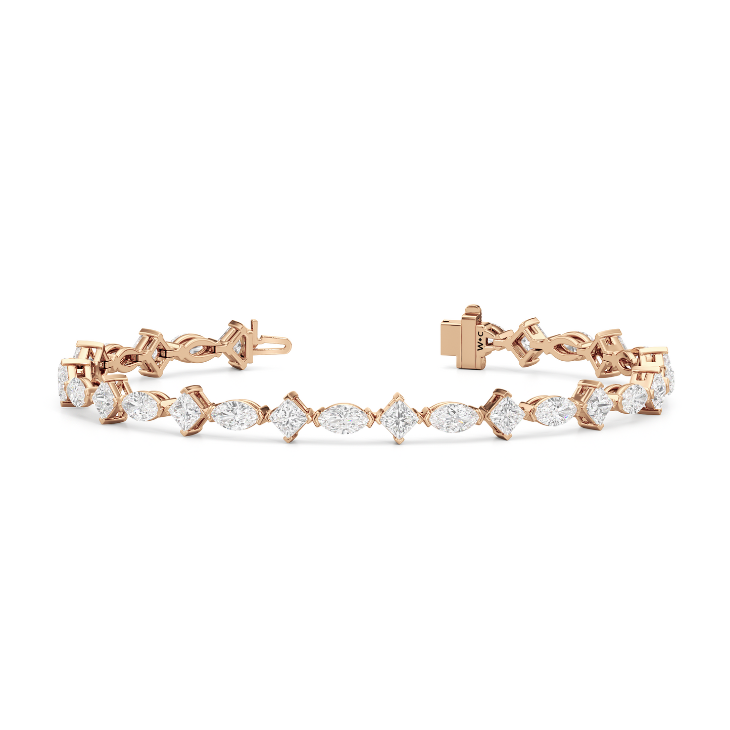 Alternating Marquise and Princess Tennis Bracelet