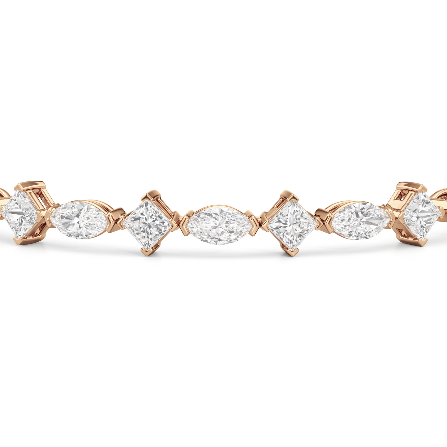Alternating Marquise and Princess Tennis Bracelet