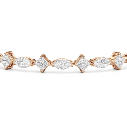 Alternating Marquise and Princess Tennis Bracelet