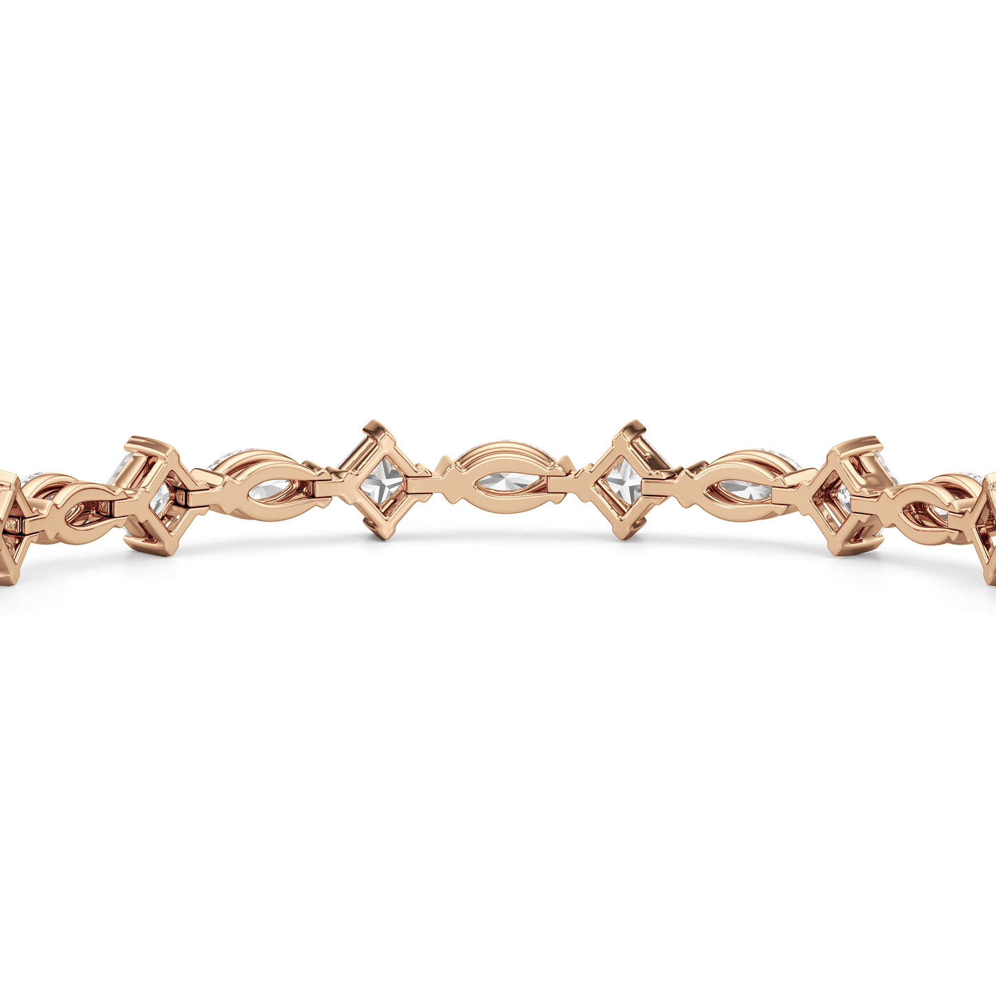 Alternating Marquise and Princess Tennis Bracelet