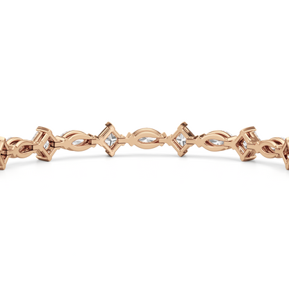 Alternating Marquise and Princess Tennis Bracelet