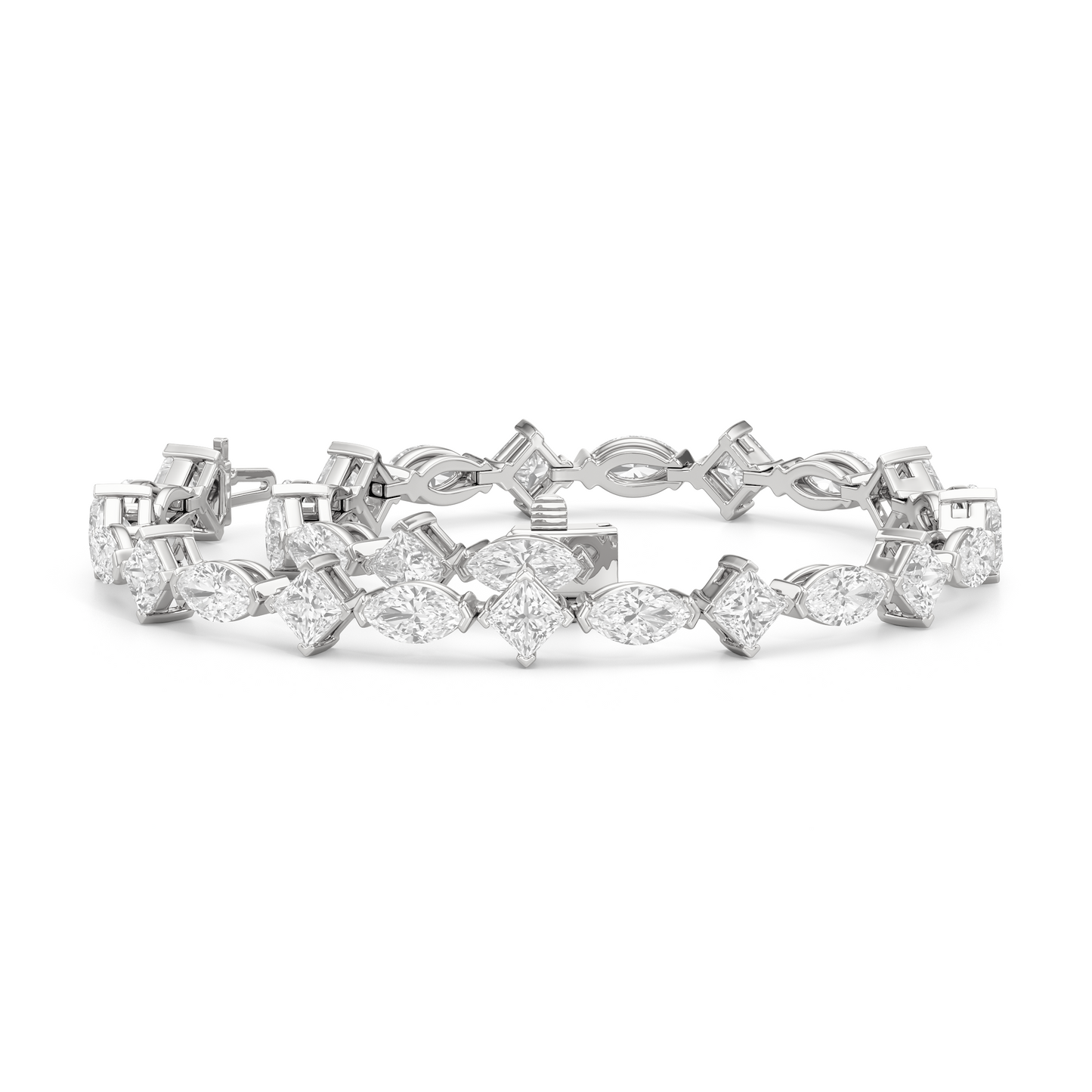 Alternating Marquise and Princess Tennis Bracelet