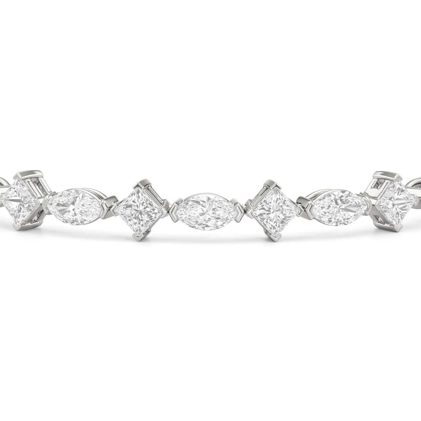 Alternating Marquise and Princess Tennis Bracelet
