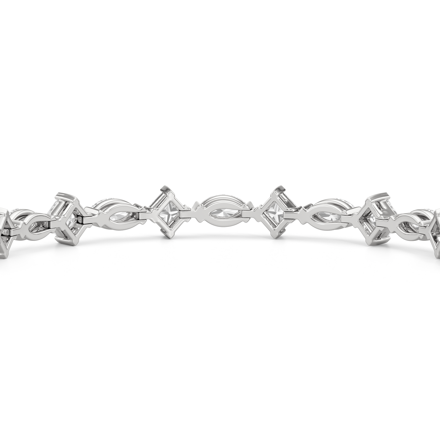 Alternating Marquise and Princess Tennis Bracelet