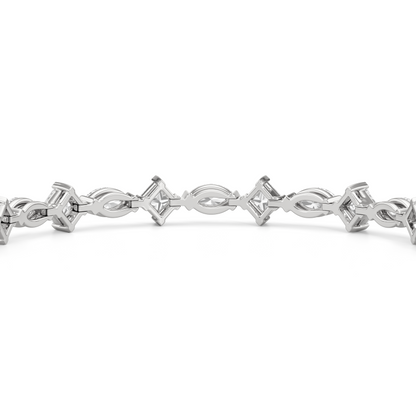 Alternating Marquise and Princess Tennis Bracelet