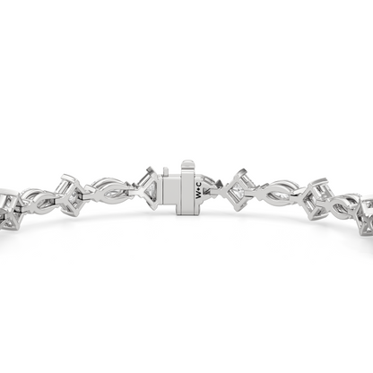 Alternating Marquise and Princess Tennis Bracelet