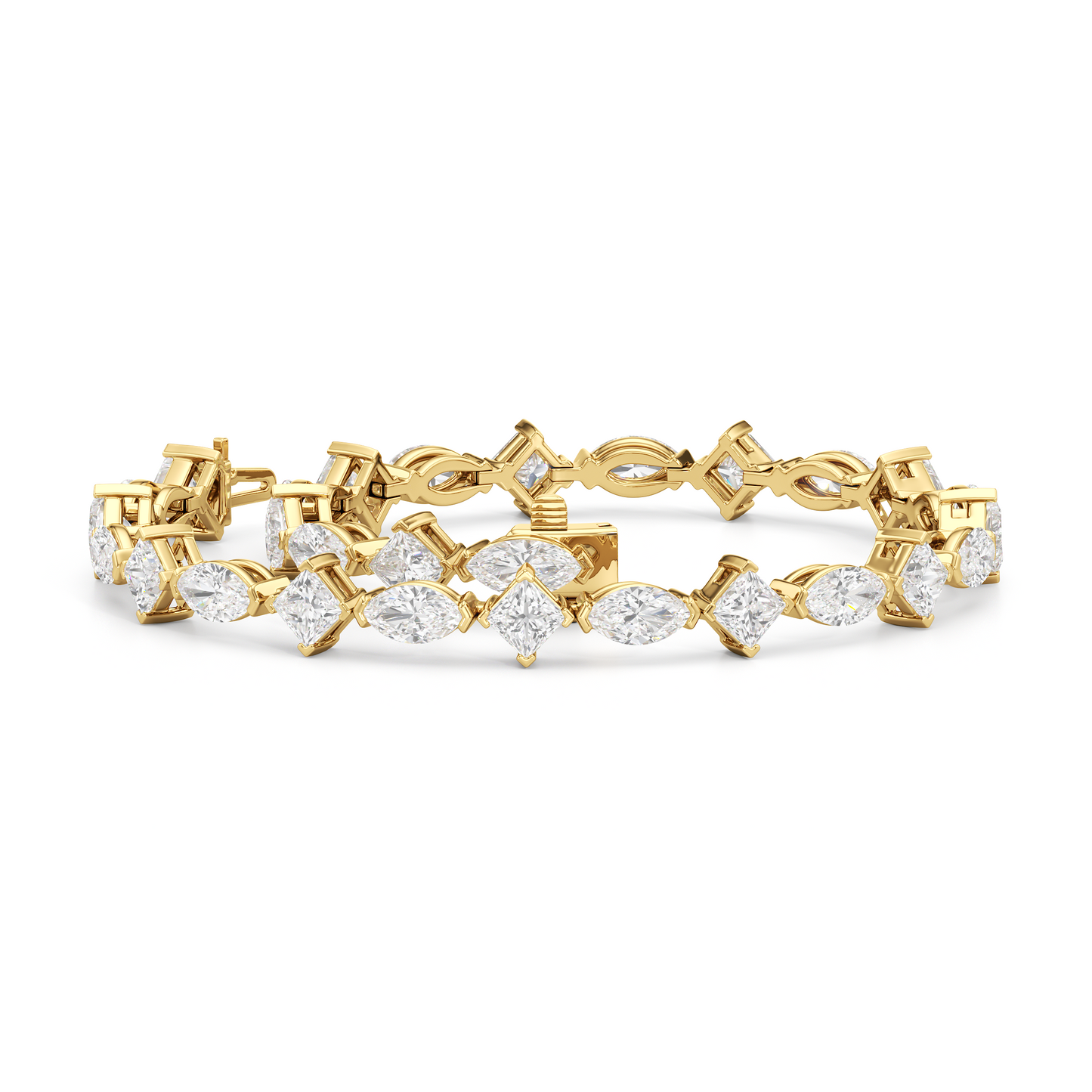 Alternating Marquise and Princess Tennis Bracelet