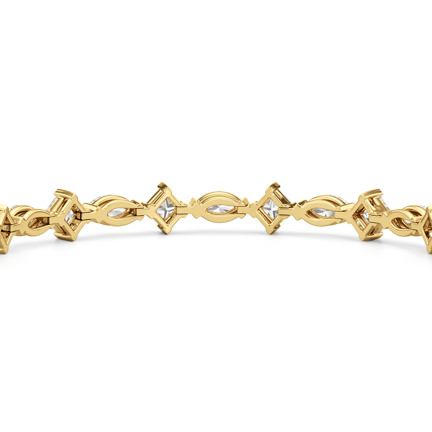 Alternating Marquise and Princess Tennis Bracelet