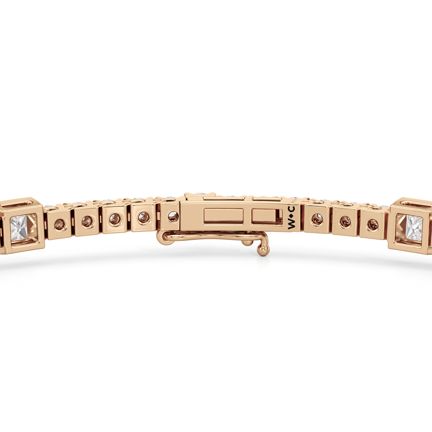 Bezeled Princess Station Tennis Bracelet