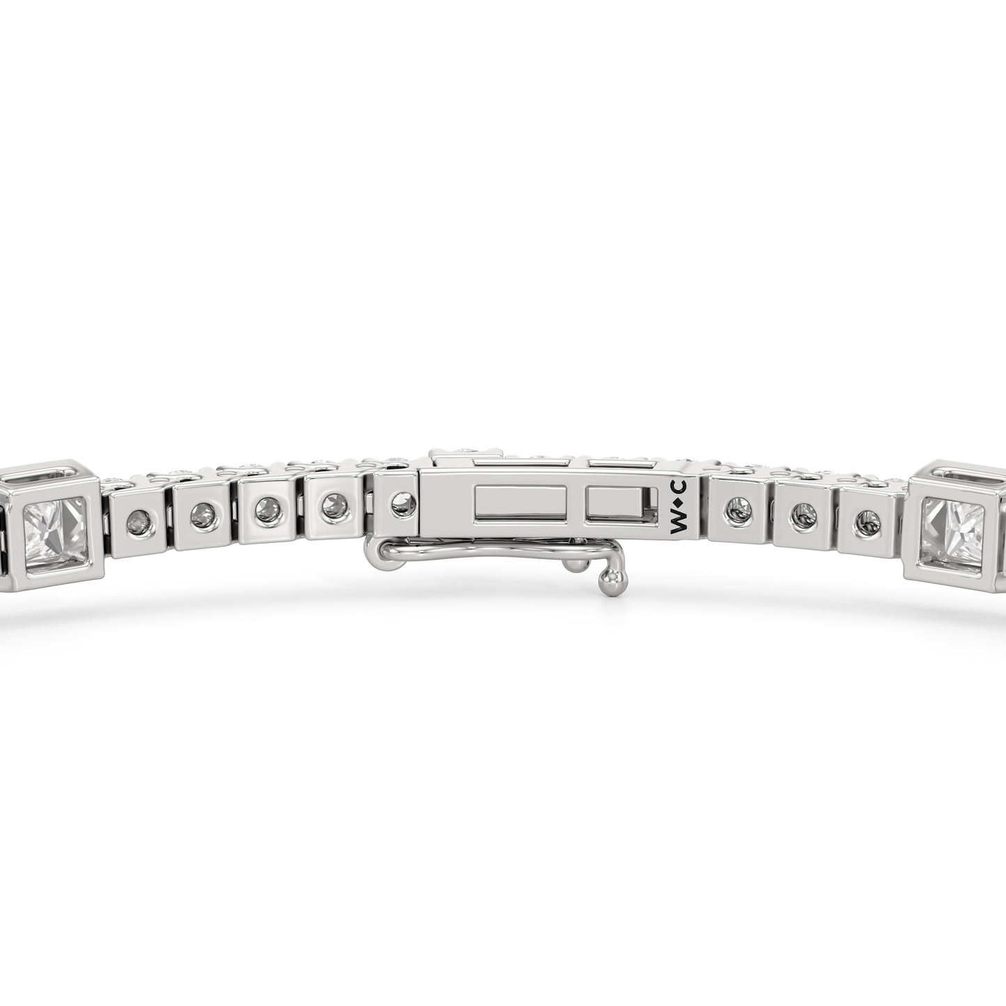 Bezeled Princess Station Tennis Bracelet