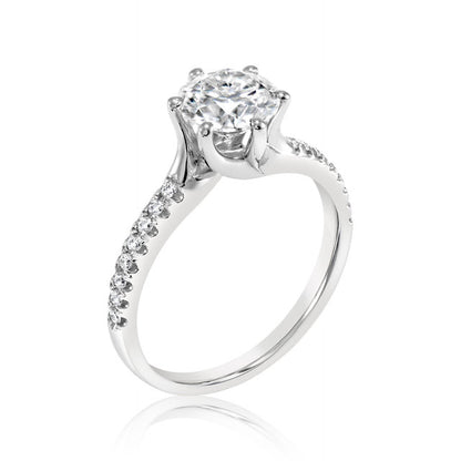 Six Claw Diamond 18K Ring Setting