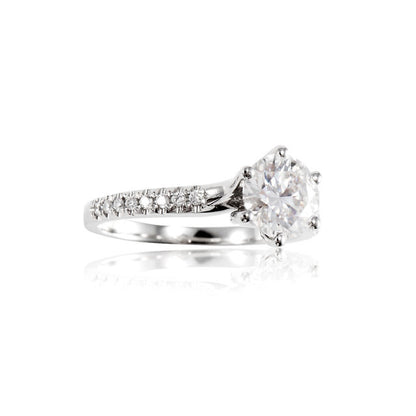 Six Claw Diamond 18K Ring Setting