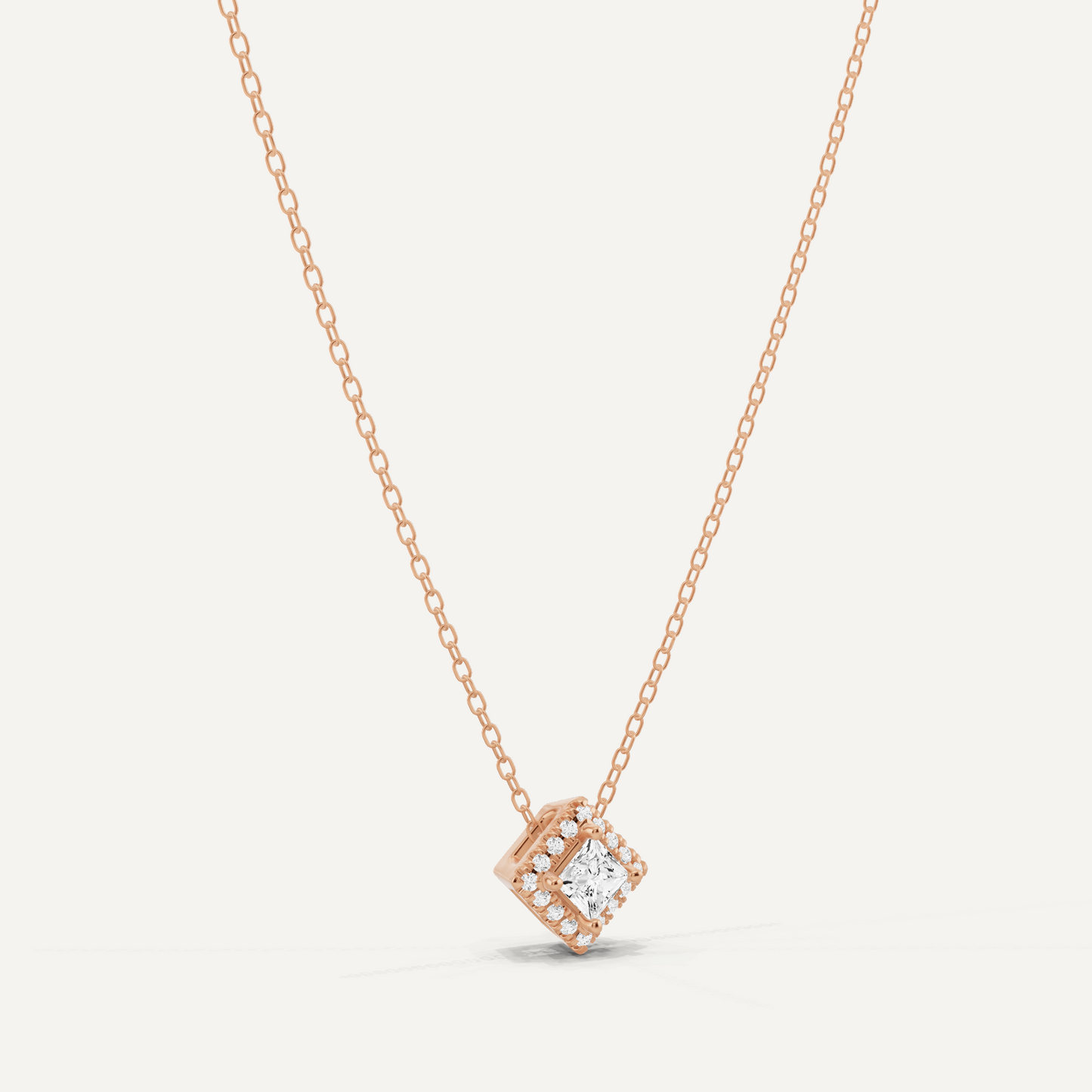 1/3 ctw Princess Diamond Halo Fashion Pendant
