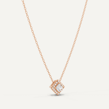 1/3 ctw Princess Diamond Halo Fashion Pendant