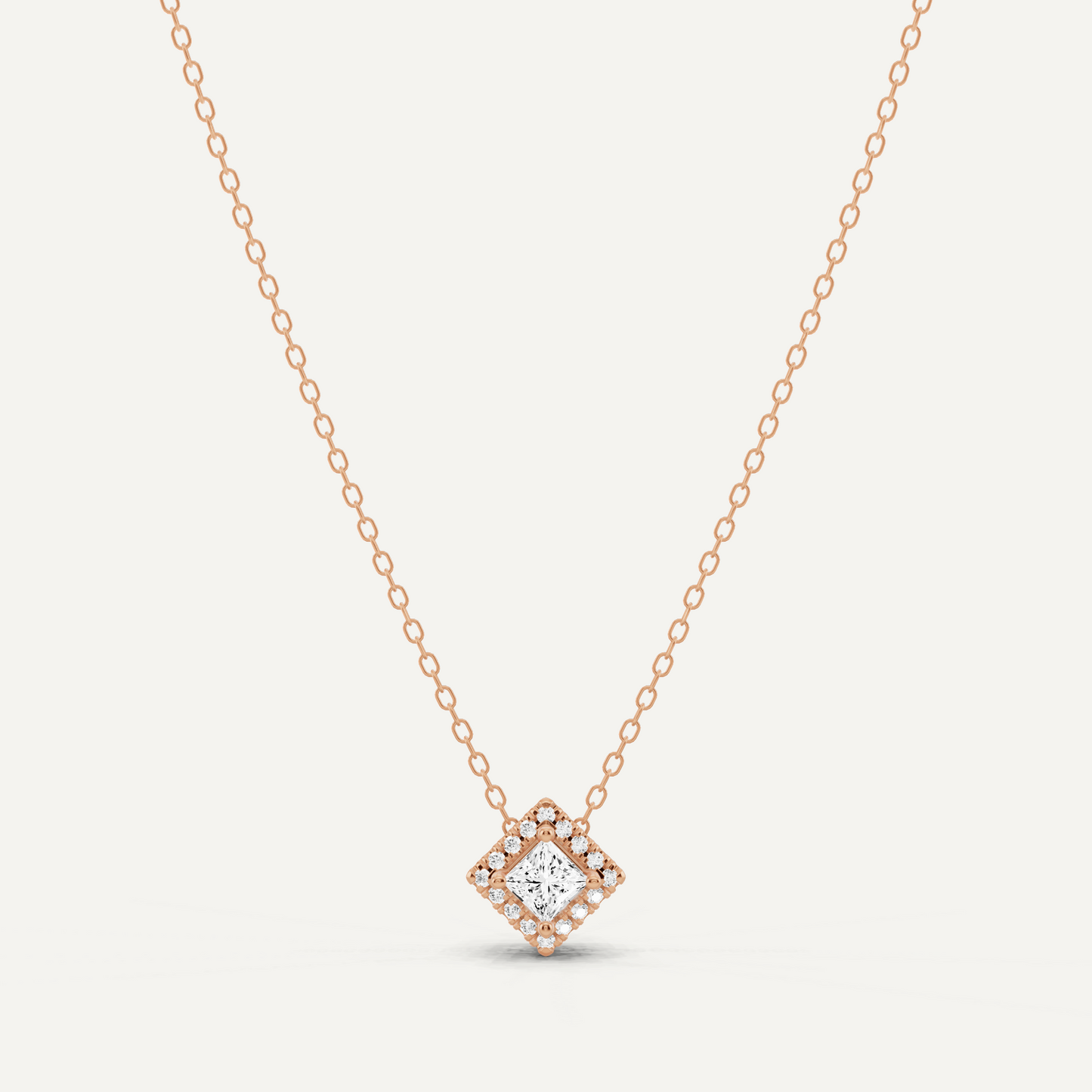 1/3 ctw Princess Diamond Halo Fashion Pendant
