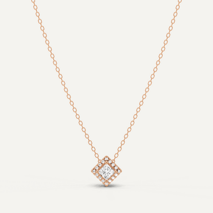 1/3 ctw Princess Diamond Halo Fashion Pendant