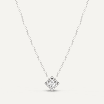 1/3 ctw Princess Diamond Halo Fashion Pendant
