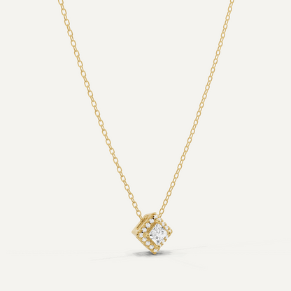 1/3 ctw Princess Diamond Halo Fashion Pendant