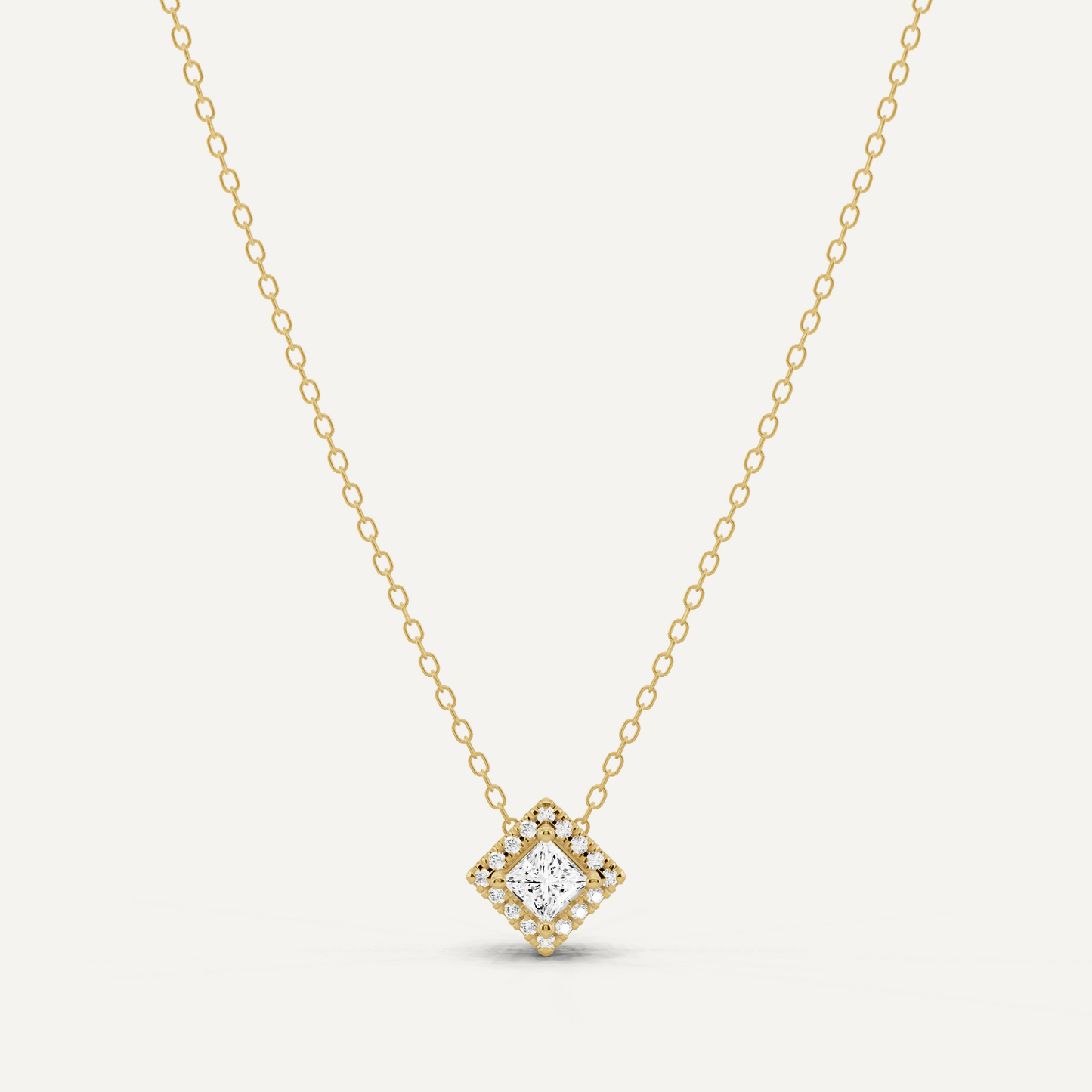 1/3 ctw Princess Diamond Halo Fashion Pendant