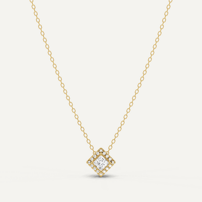 1/3 ctw Princess Diamond Halo Fashion Pendant