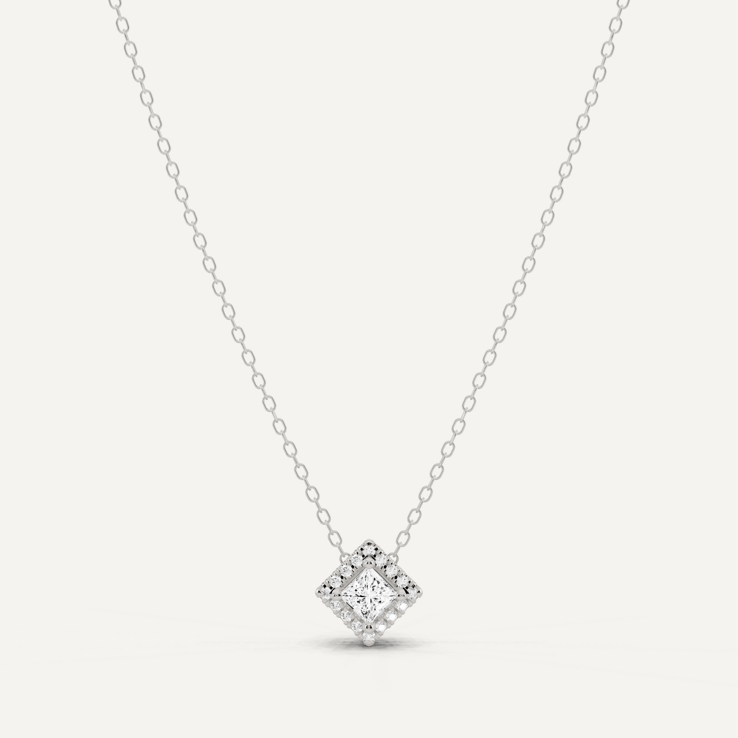 1/3 ctw Princess Diamond Halo Fashion Pendant