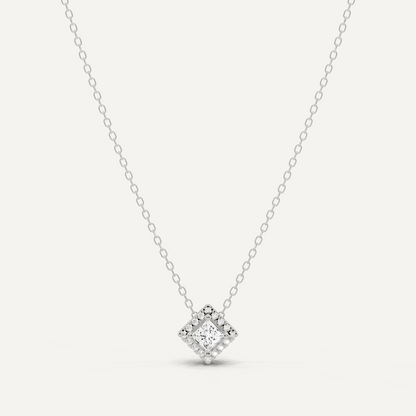 1/3 ctw Princess Diamond Halo Fashion Pendant
