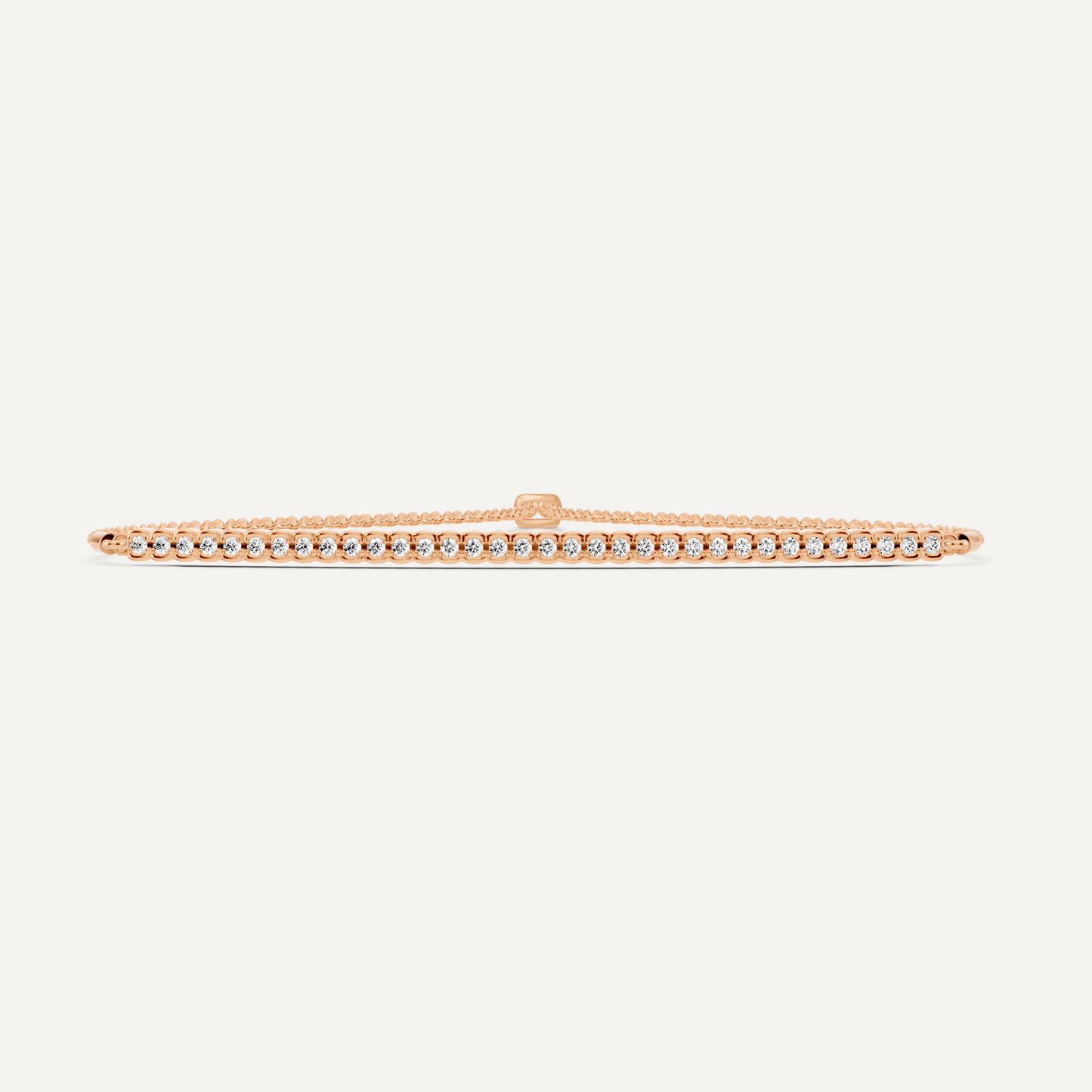 1/4 ctw Round Diamond Half Bezel Set Bolo Fashion Bracelet