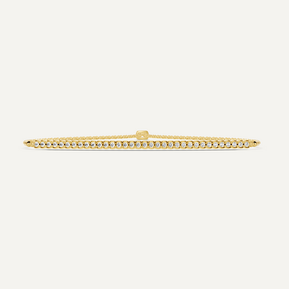 1/4 ctw Round Diamond Half Bezel Set Bolo Fashion Bracelet
