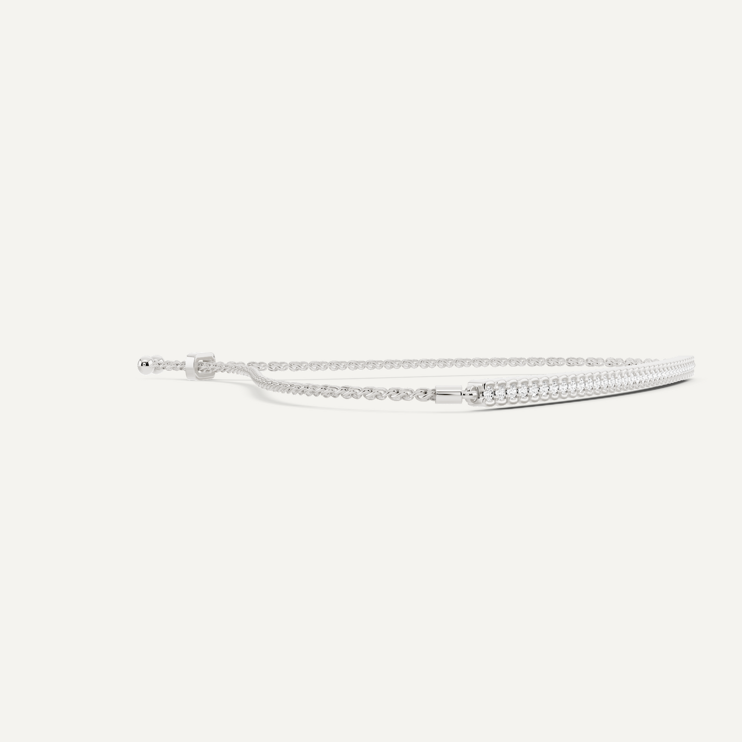 1/4 ctw Round Diamond Half Bezel Set Bolo Fashion Bracelet