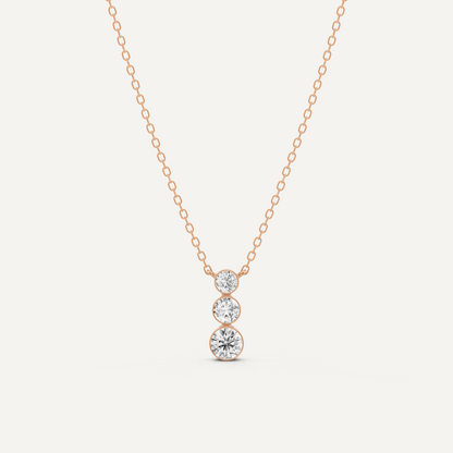1/2 ctw Round Diamond Three Stone Graduating Fashion Pendant