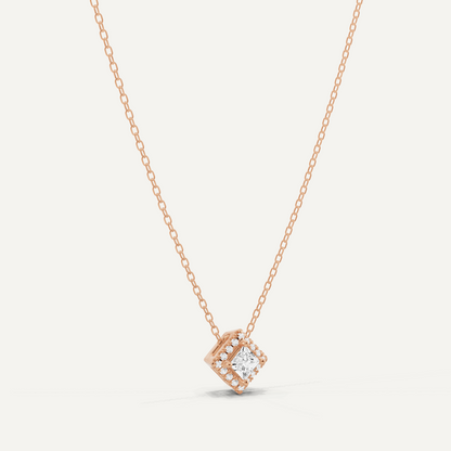 1/3 ctw Princess Diamond Halo Fashion Pendant