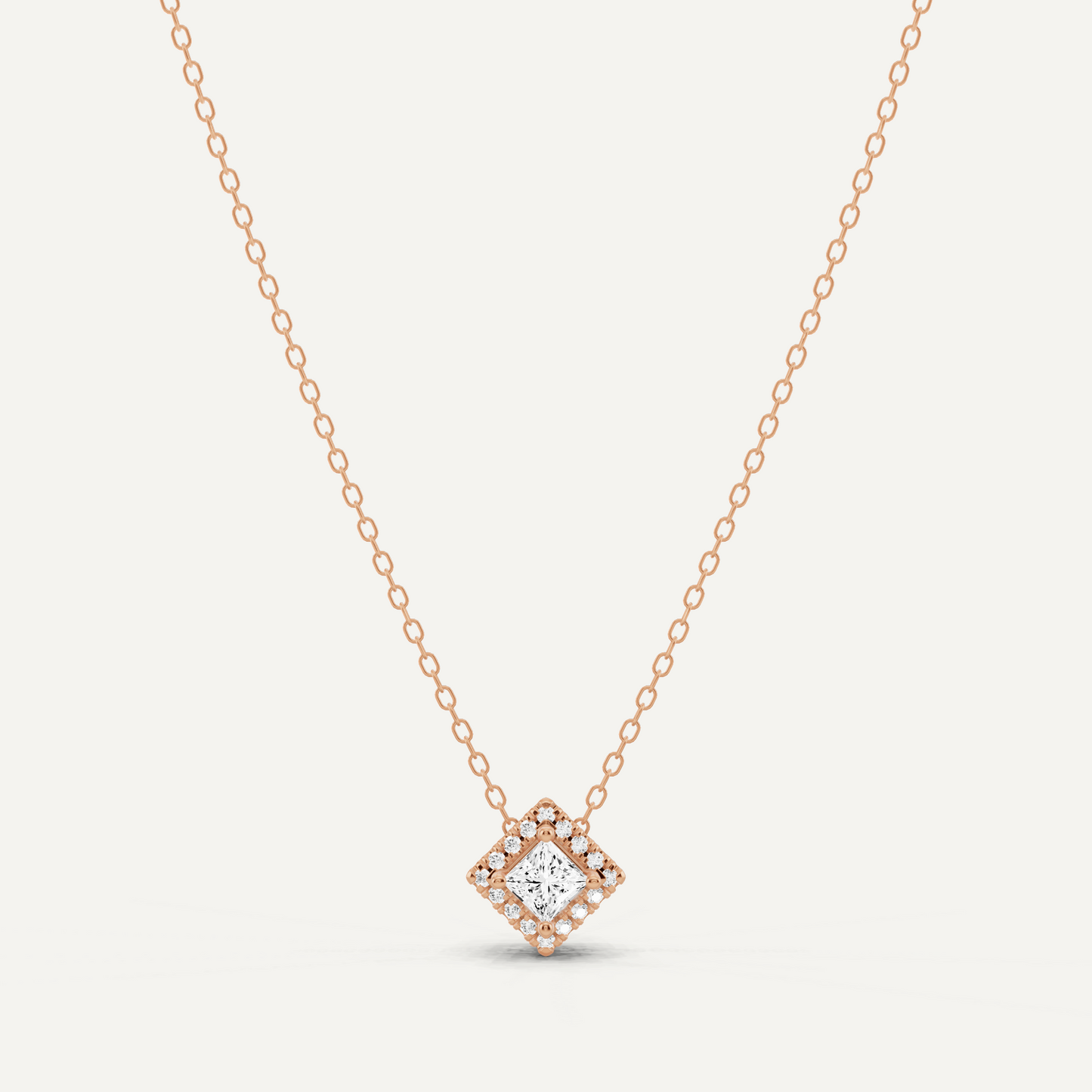1/3 ctw Princess Diamond Halo Fashion Pendant
