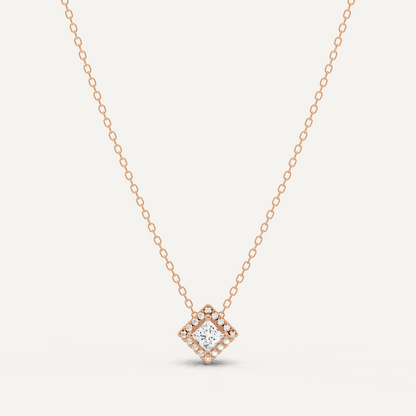 1/3 ctw Princess Diamond Halo Fashion Pendant