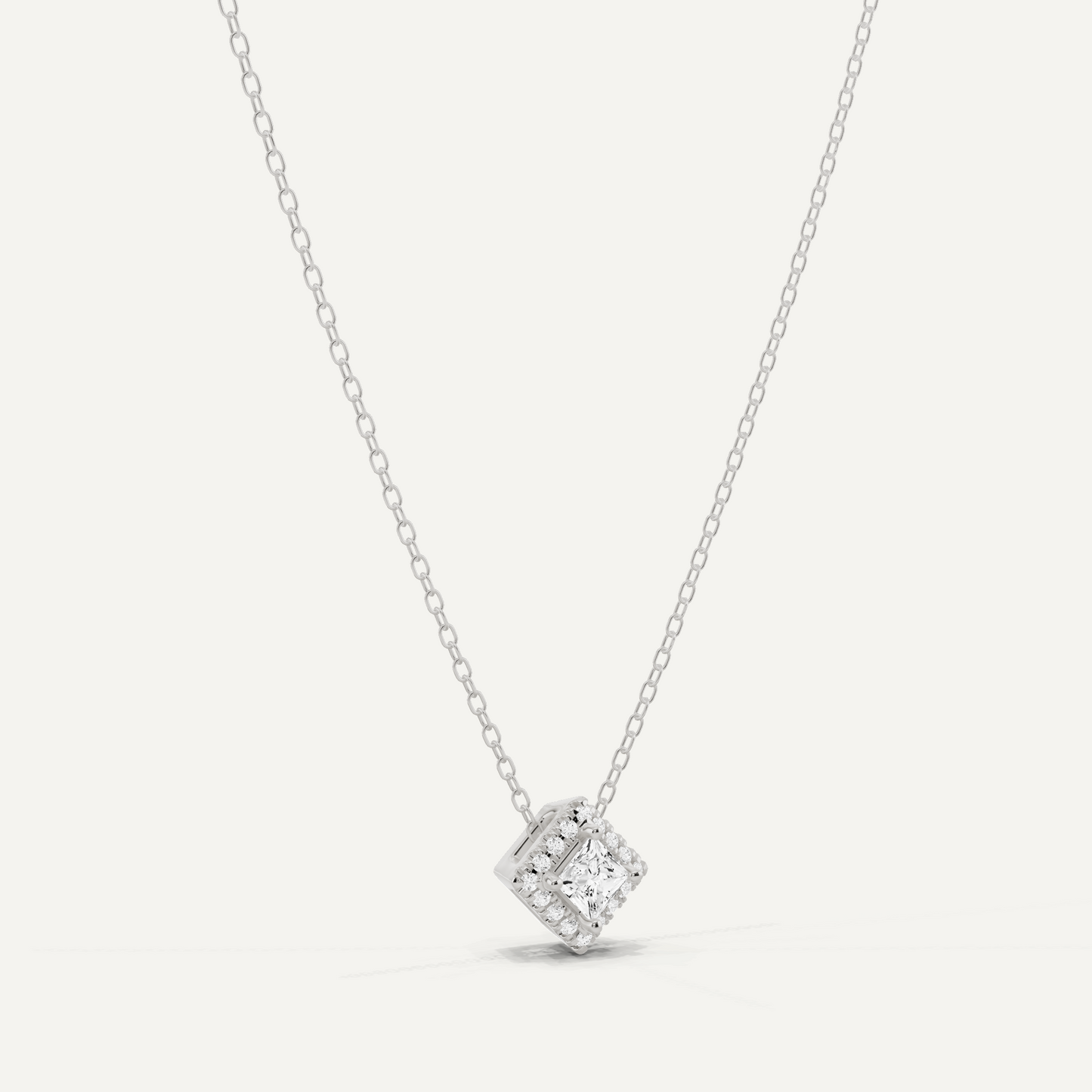 1/3 ctw Princess Diamond Halo Fashion Pendant