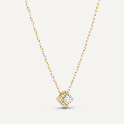 1/3 ctw Princess Diamond Halo Fashion Pendant